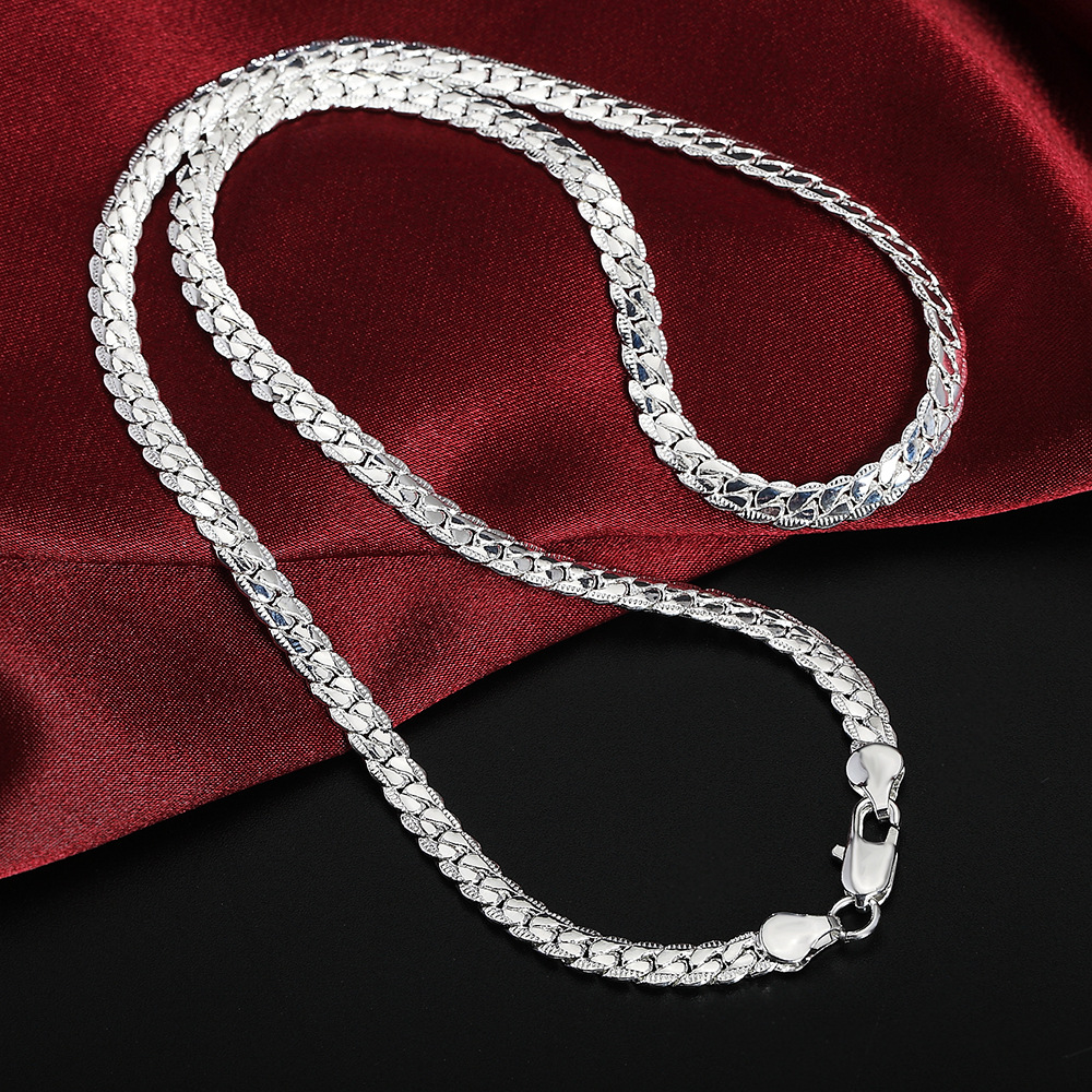 1pcs 5mm Alloy Cuban Link Chain Necklace Jewelry for Men, 18-23.6 Inches - Image 4