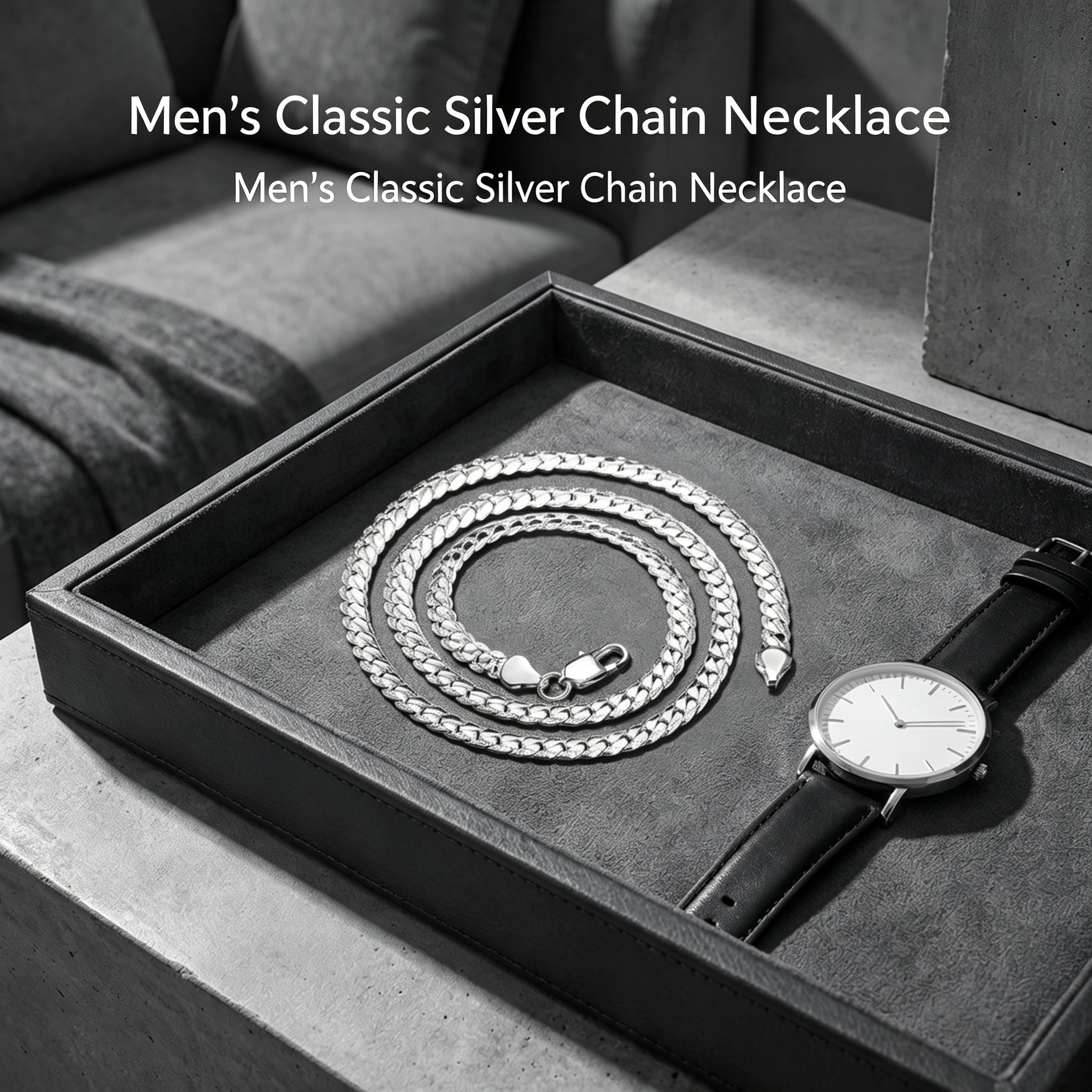 1pcs 5mm Alloy Cuban Link Chain Necklace Jewelry for Men, 18-23.6 Inches - Image 3