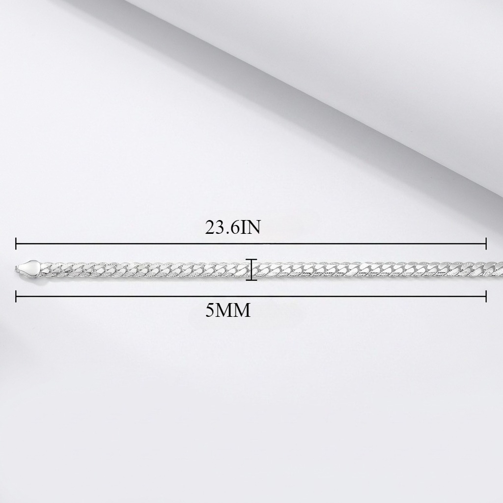 1pcs 5mm Alloy Cuban Link Chain Necklace Jewelry for Men, 18-23.6 Inches - Image 5